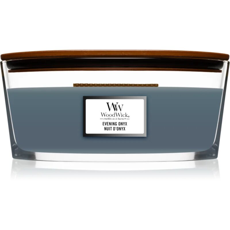Woodwick Evening Onyx ароматна свещ с дървен фитил (hearthwick) 453 гр.
