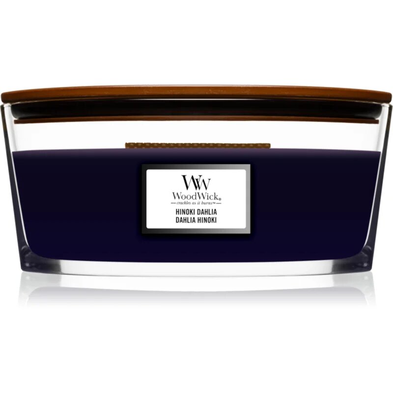 Woodwick Hinoki Dahlia ароматна свещ с дървен фитил (hearthwick) 4533 гр.