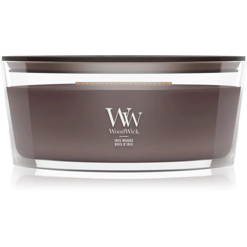 Woodwick Iris Woods ароматна свещ с дървен фитил 453.6 гр.
