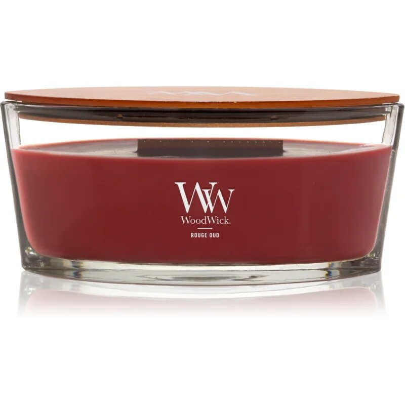 Woodwick Opulent Wood Rouge Oud ароматна свещ с дървен фитил 453.6 гр.