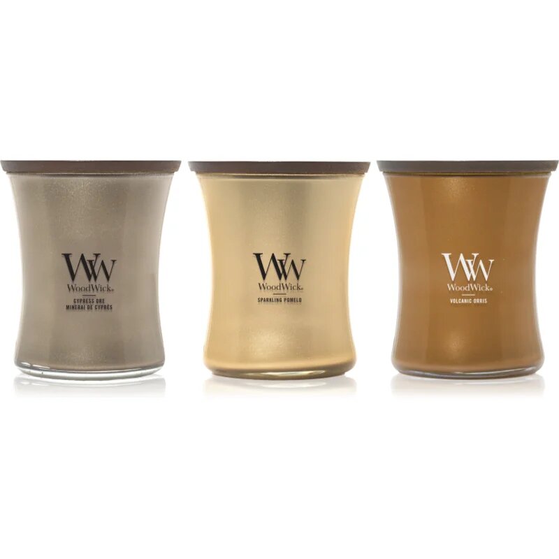 Woodwick Precious Metals Trio Pack подаръчен комплект