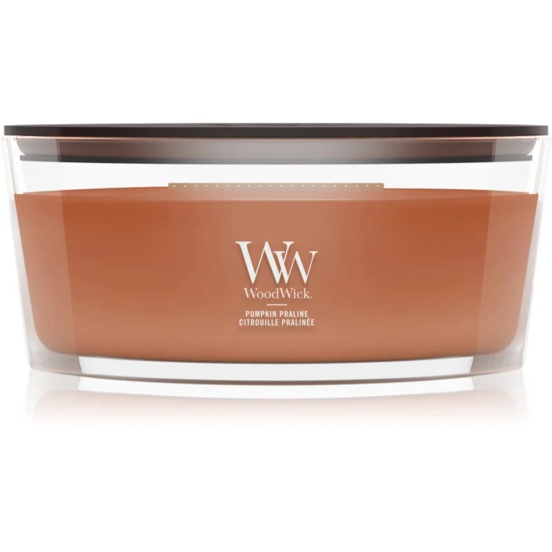 Woodwick Pumpkin Praline ароматна свещ с дървен фитил 453.6 гр.
