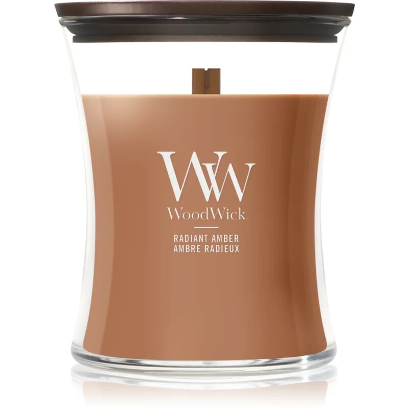 Woodwick Radiant Amber ароматна свещ с дървен фитил 275 гр.