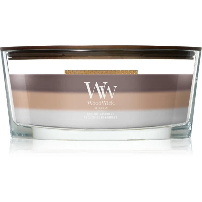 Woodwick Radiant Cashmere ароматна свещ с дървен фитил 453.6 гр.