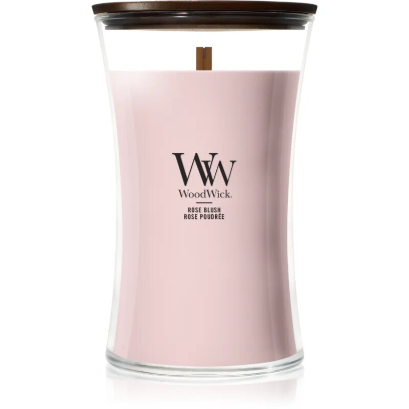 Woodwick Rose Blush ароматна свещ с дървен фитил 610 гр.