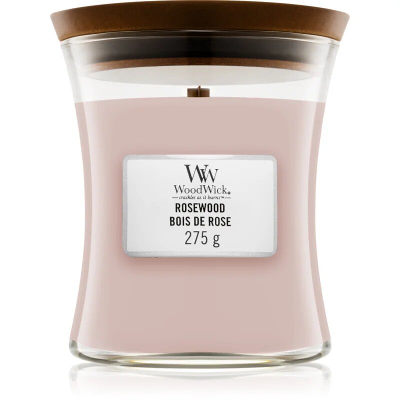 Woodwick Rosewood ароматна свещ с дървен фитил 275 гр.