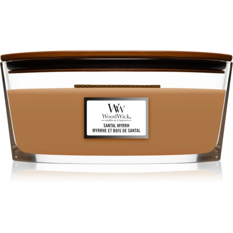 Woodwick Santal Myrrh ароматна свещ с дървен фитил (hearthwick) 4536 гр.