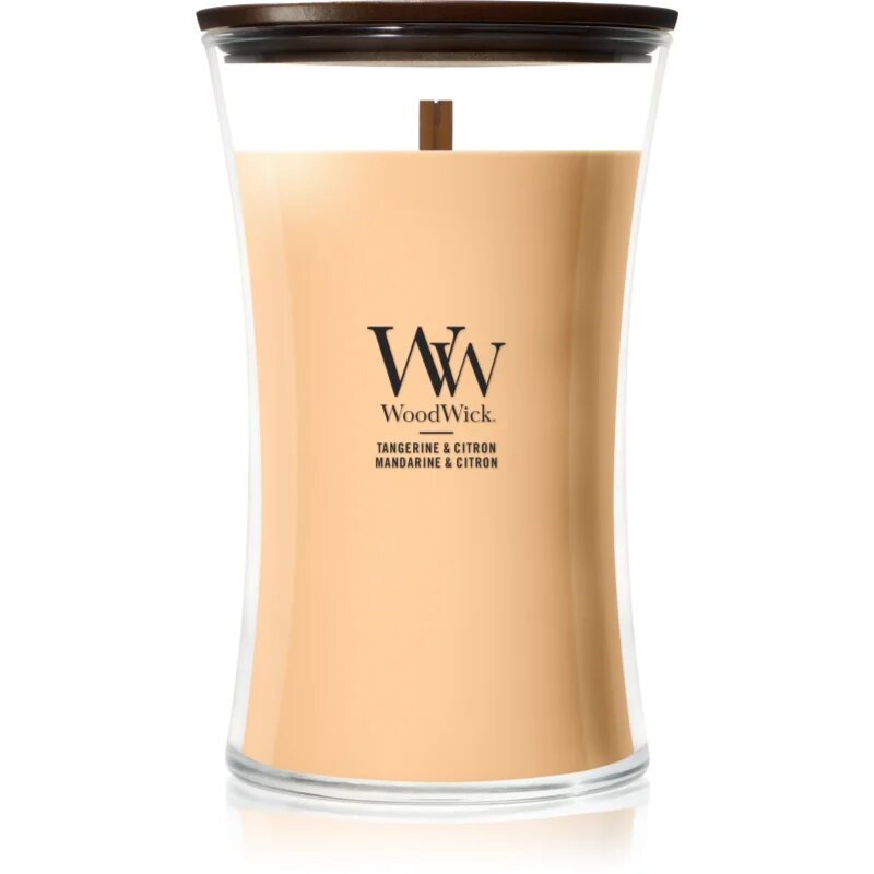 Woodwick Tangerine & Citron ароматна свещ с дървен фитил 610 гр.