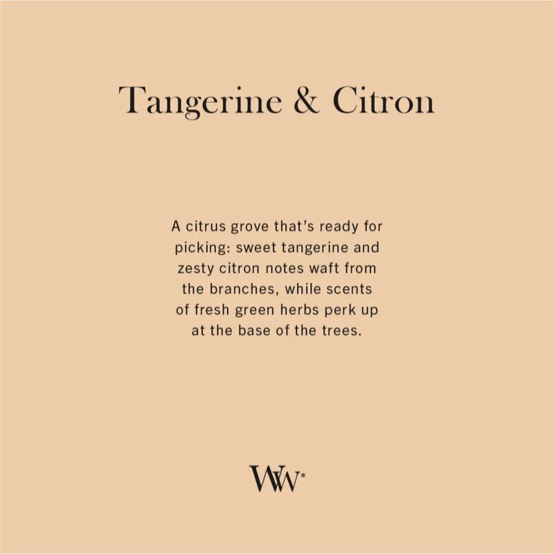 Woodwick Tangerine & Citron ароматна свещ с дървен фитил 610 гр.