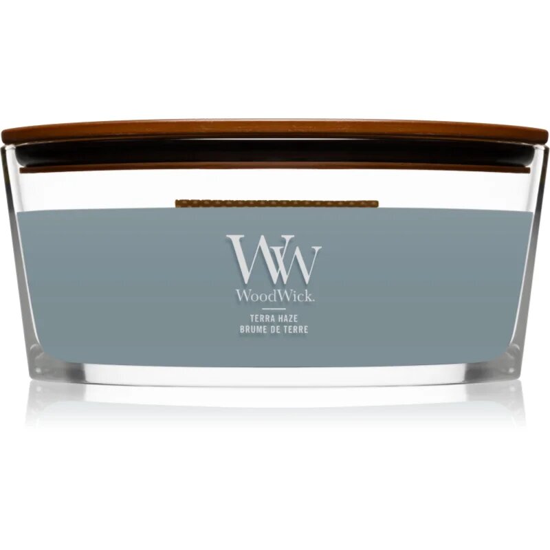 Woodwick Terra Haze ароматна свещ с дървен фитил (hearthwick) 453 гр.