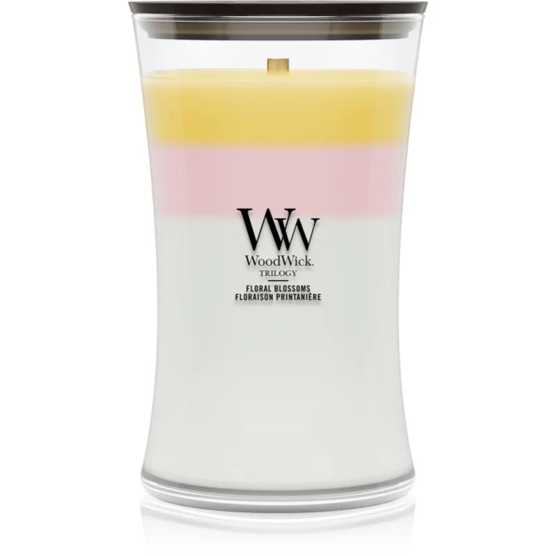 Woodwick Trilogy Floral Blossoms ароматна свещ с дървен фитил 610 гр.
