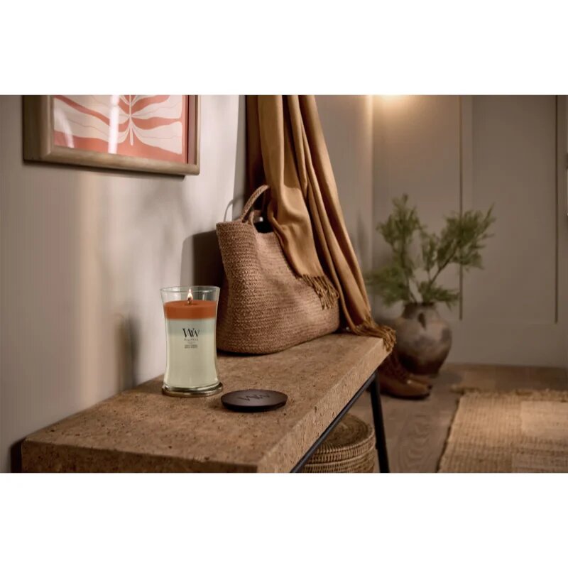 Woodwick Trilogy Vanilla Embers ароматна свещ с дървен фитил 610 гр.