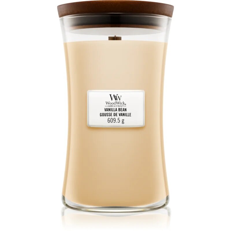 Woodwick Vanilla Bean ароматна свещ с дървен фитил 609.5 гр.