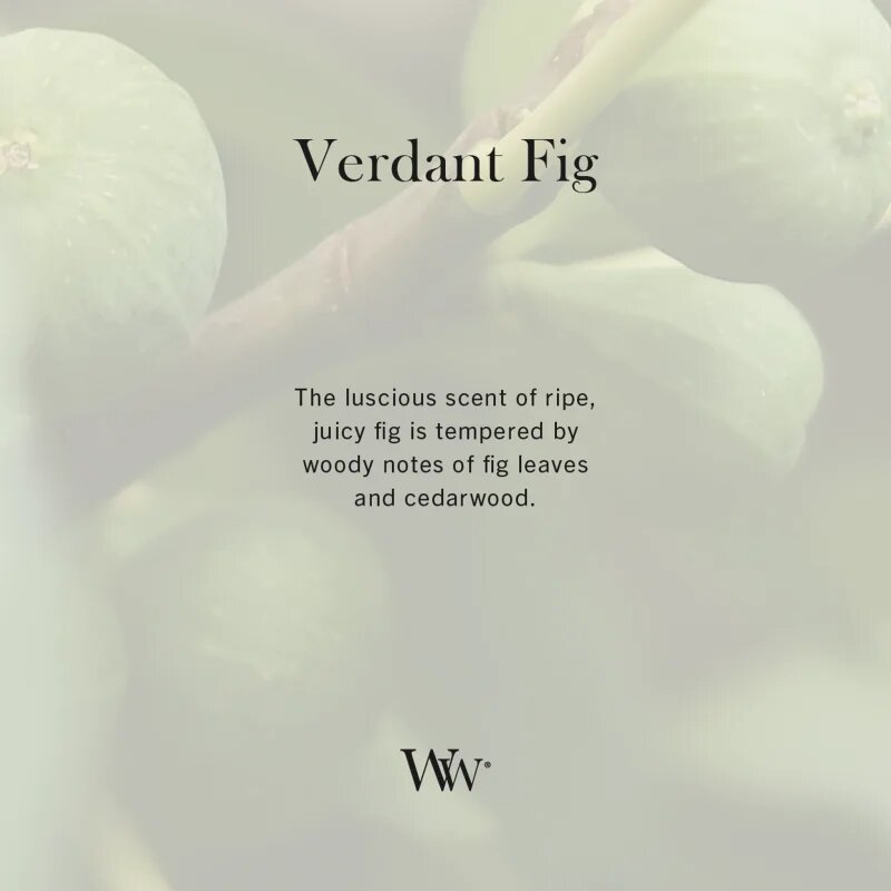 Woodwick Verdant Fig ароматна свещ с дървен фитил 610 гр.