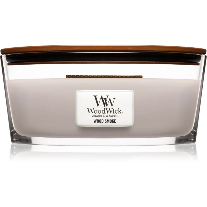 Woodwick Wood Smoke ароматна свещ с дървен фитил (hearthwick) 453.6 гр.