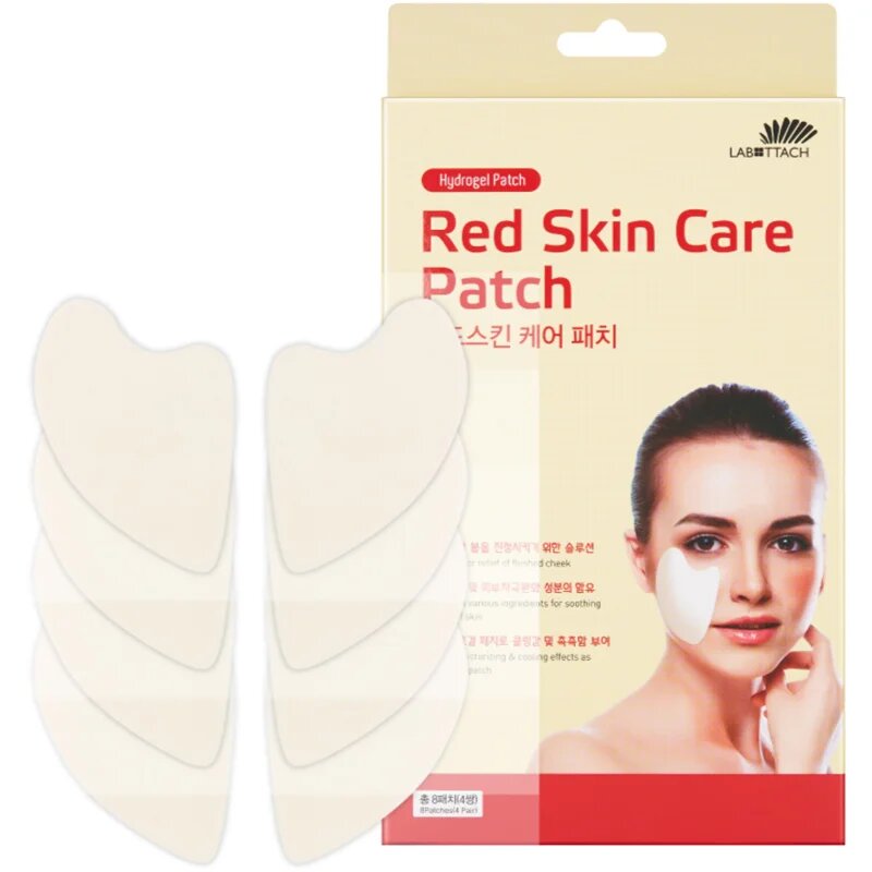 Wooshin Labottach Red Skin Care Patch лепенки с хидрогел за зачервена кожа за успокояване на кожата 2 чифт