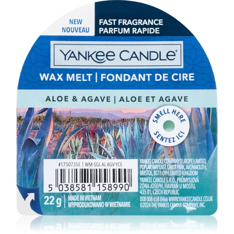 Yankee Candle Aloe & Agave восък за арома-лампа 22 гр.