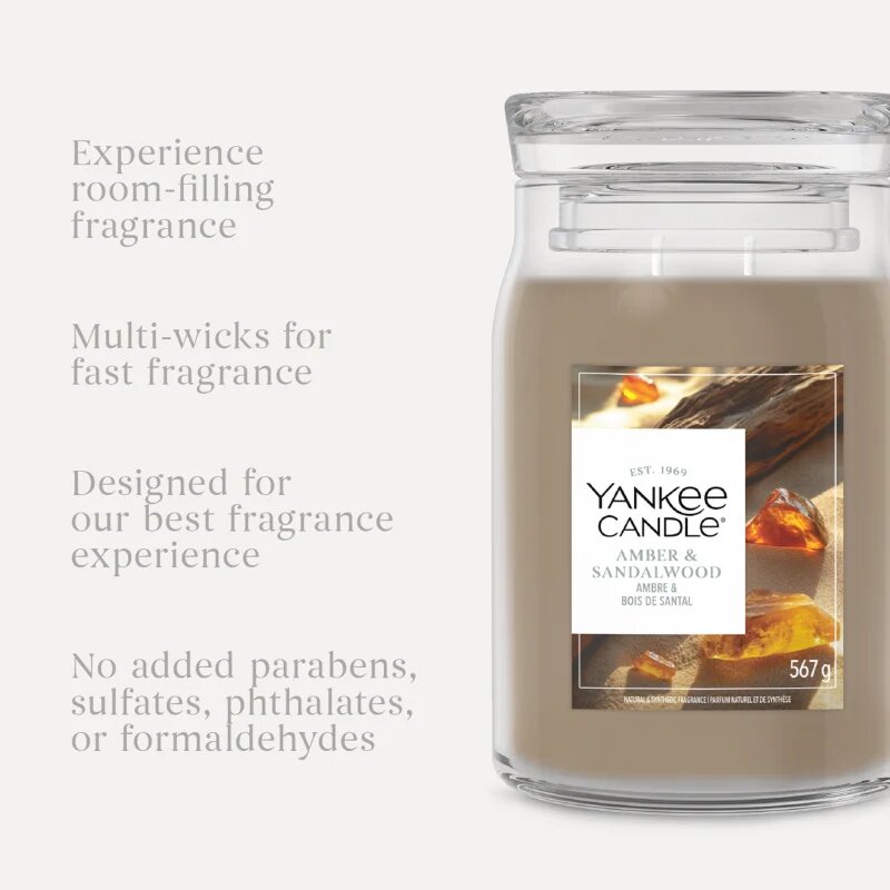 Yankee Candle Amber & Sandalwood ароматна свещ 567 гр.