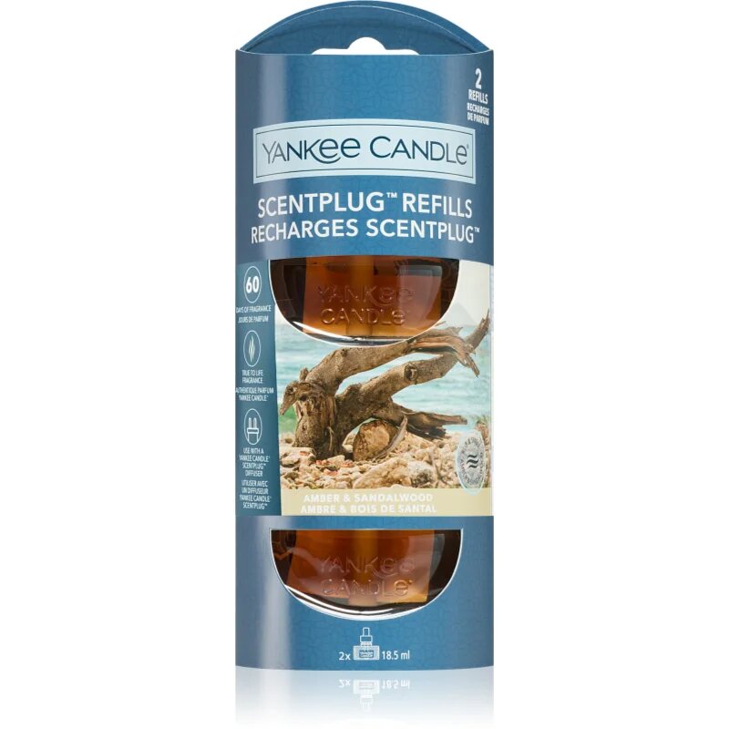 Yankee Candle Amber & Sandalwood резервен пълнител за електрически дифузер 2x18.5 мл.