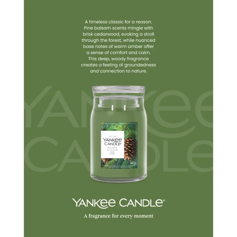 Yankee Candle Balsam & Cedar Fireside ароматна свещ 567 гр.
