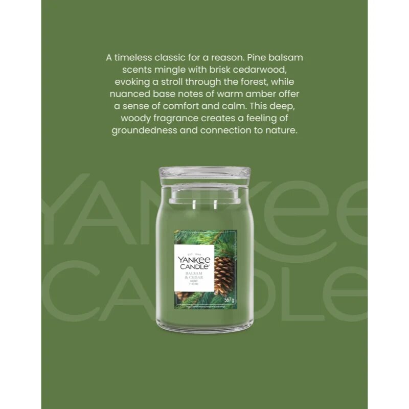 Yankee Candle Balsam & Cedar Fireside вотивна свещ 37 гр.