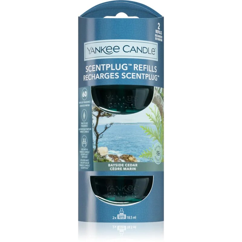 Yankee Candle Bayside Cedar резервен пълнител за електрически дифузер 2x18.5 мл.