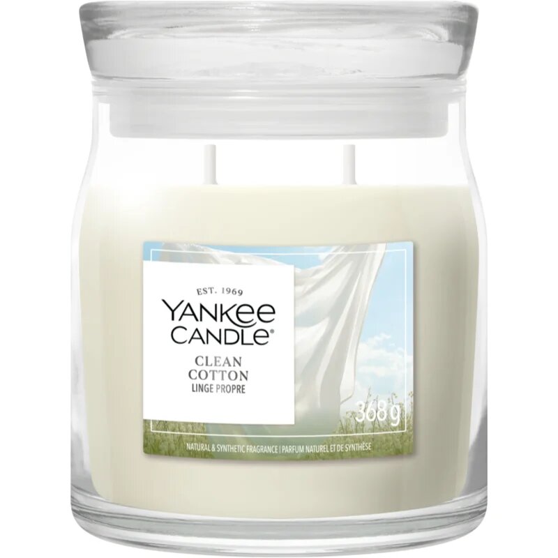 Yankee Candle Clean Cotton ароматна свещ Signature 368 гр.