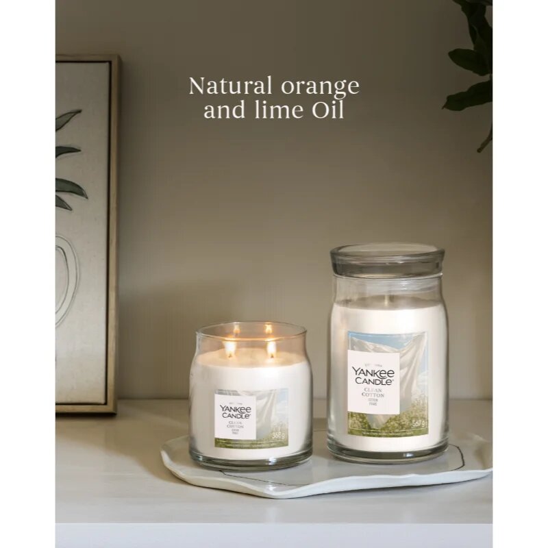 Yankee Candle Clean Cotton ароматна свещ Signature 368 гр.
