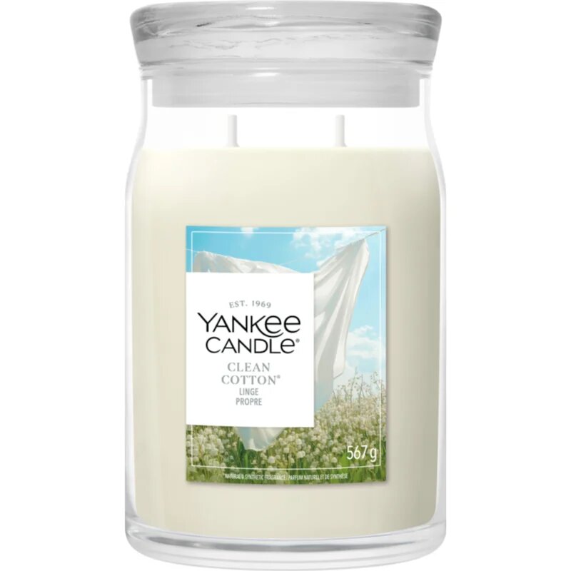 Yankee Candle Clean Cotton ароматна свещ Signature 567 гр.