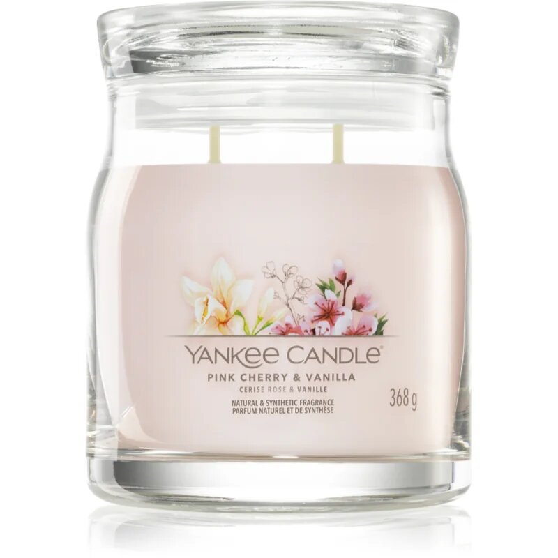 Yankee Candle Pink Cherry & Vanilla ароматна свещ Signature 368 гр.