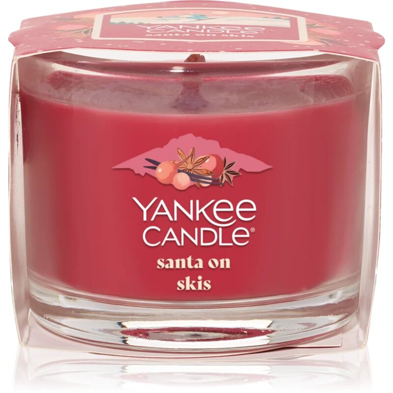 Yankee Candle Santa On Skis вотивна свещ glass 37 гр.