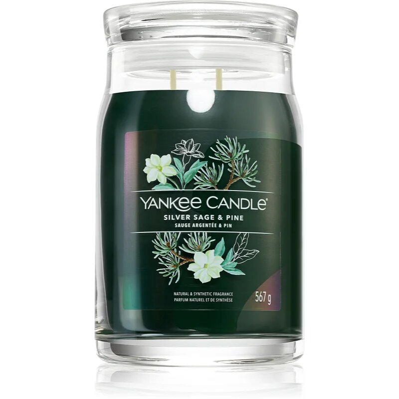 Yankee Candle Silver Sage & Pine ароматна свещ Signature 567 гр.