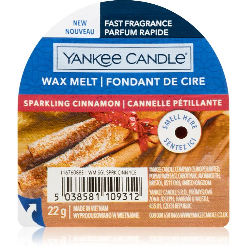 Yankee Candle Sparkling Cinnamon восък за арома-лампа 22 гр.