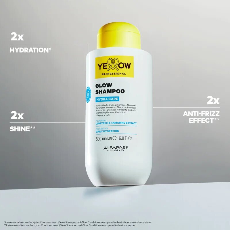 Yellow Professional Hydra Care Glow Shampoo хидратиращ шампоан за всички видове коса 500 мл.