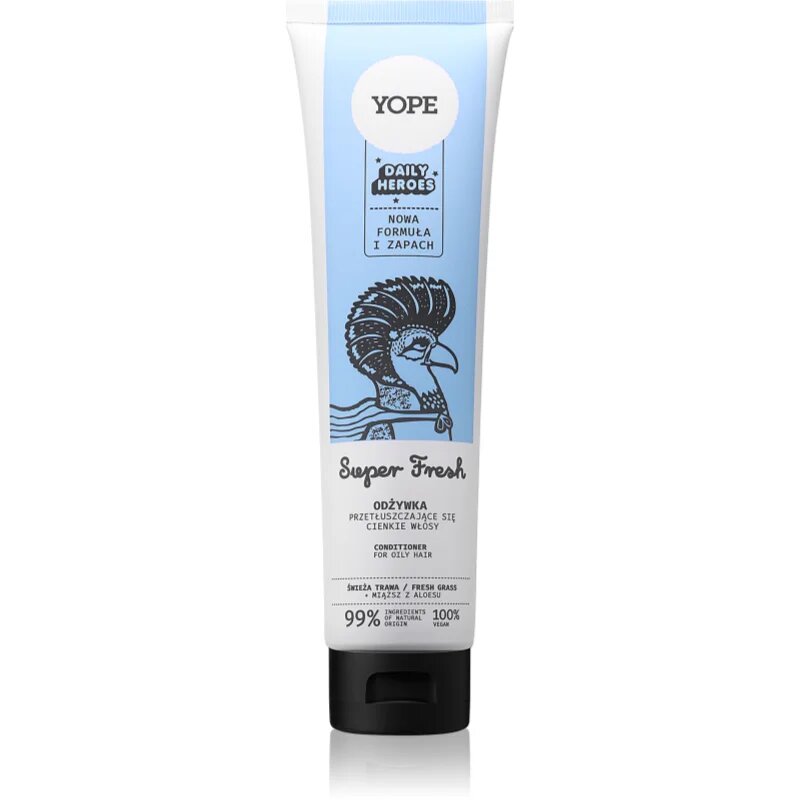 Yope Daily Heroes Fresh Conditioner Fresh Grass балсам за обем за мазна коса 170 мл.
