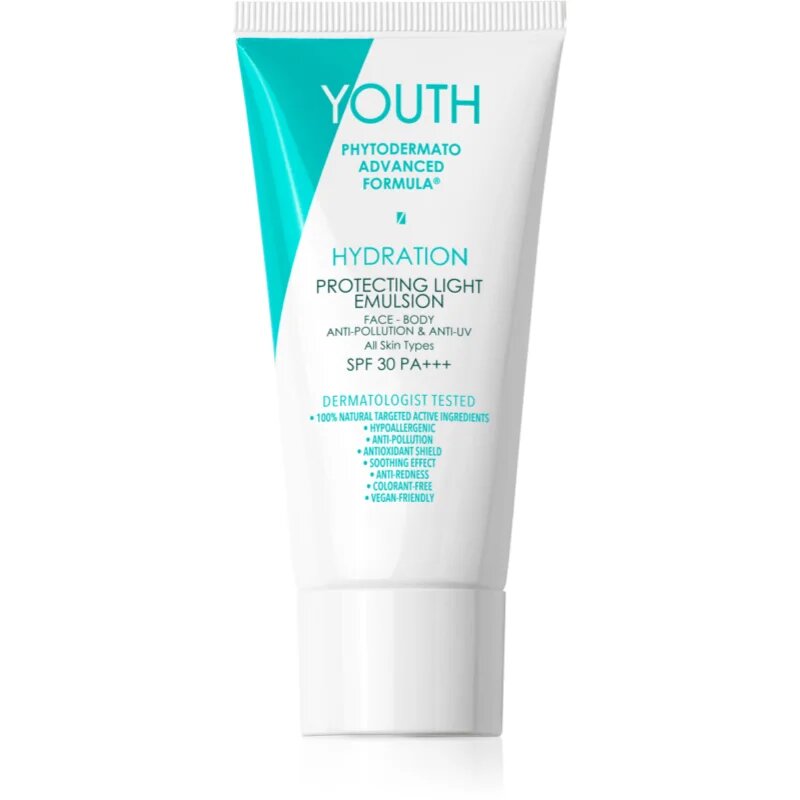 YOUTH Hydration Protecting Light Emulsion защитен крем за лице и тяло SPF 30 50 мл.
