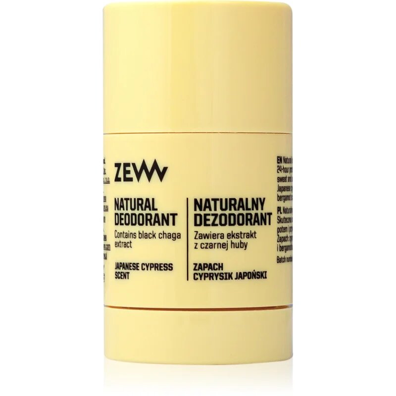 Zew For Men DEODORANT natural with black chaga Japanese cypress дезодорант в стик 80 мл.
