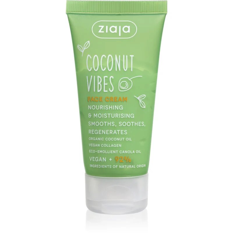 Ziaja Coconut Vibes нощен крем за лице за регенериране на кожата 50 мл.