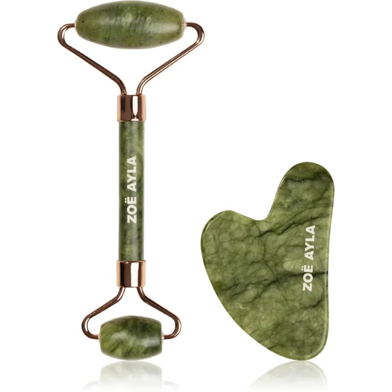 Zoë Ayla Jade Facial Roller And Gua Sha Tool подаръчен комплект за лице 1 бр.