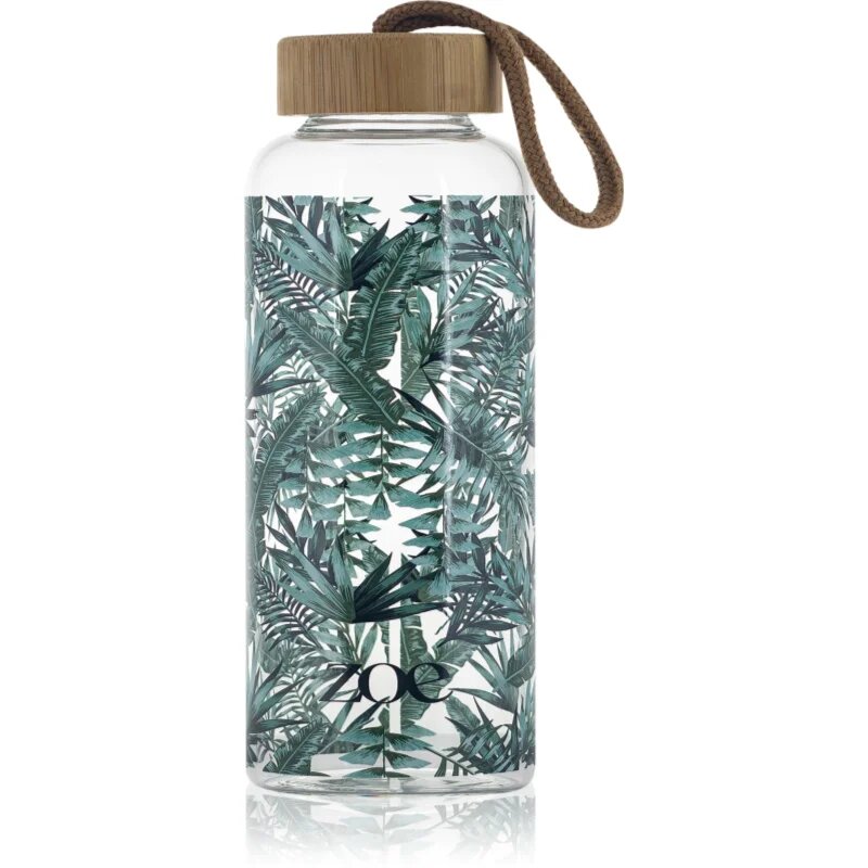 ZOE Bamboo Glass Bottle стъклена бутилка за вода боя Tropic green 1 бр.