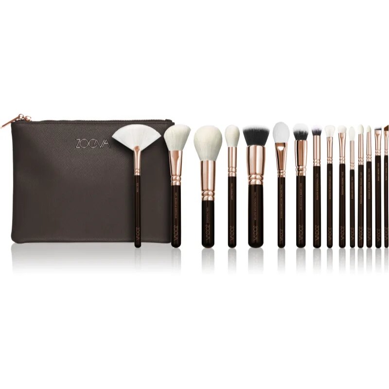ZOEVA The Artists Brush Set Rose Golden Edition комплект за пътуване с четки и чантичка