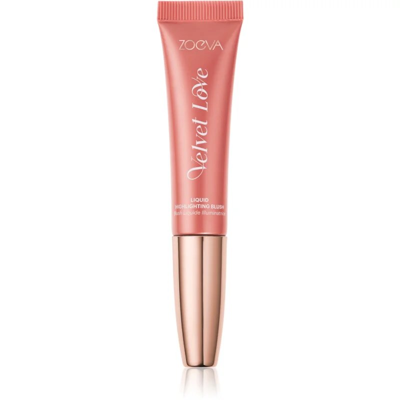 ZOEVA Velvet Love Liquid Highlighting Blush течен руж за озаряване на лицето цвят Peach Nectar 13 мл.
