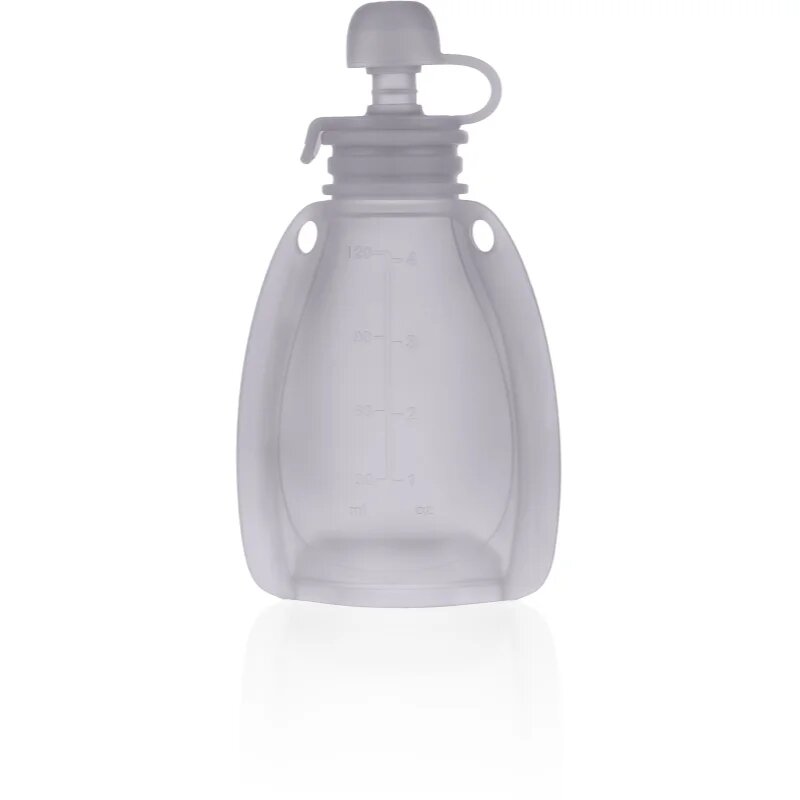 Zopa Silicone Refillable Baby Food Pouch детски храни в пауч опаковка 0 m+ Transparent Grey 120 мл.