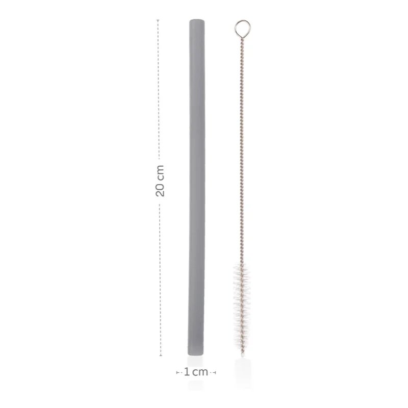 Zopa Silicone Straw силиконова сламка + четка за коса 6 m+ Old Pink 4 бр.