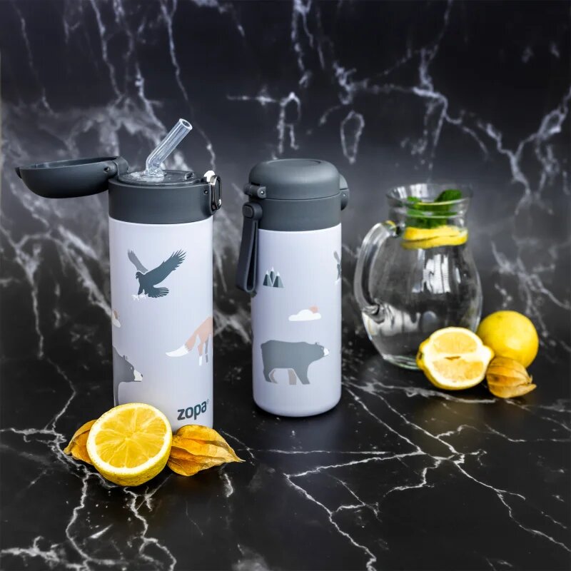Zopa Thermo Bottle with Silicone Holder and Drinking Spout термос със сламка 1 бр.