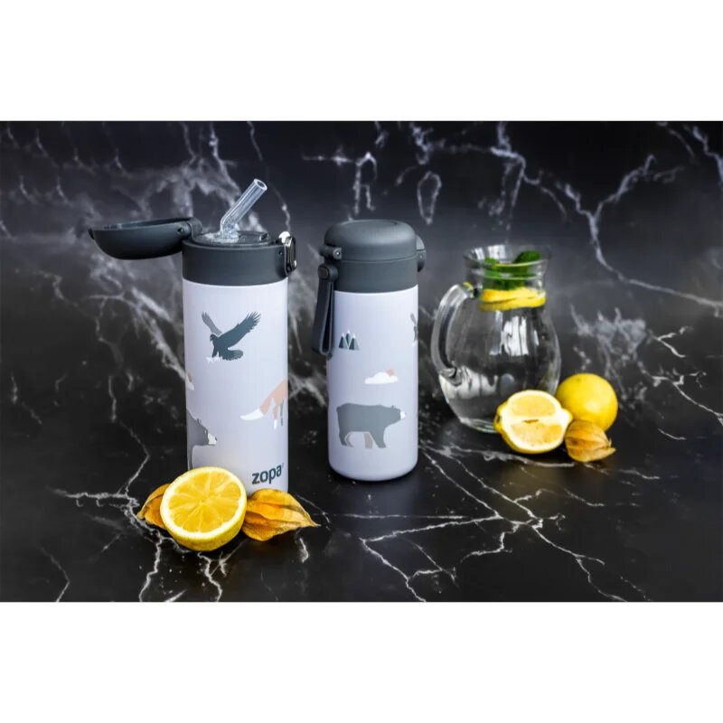 Zopa Thermo Bottle with Silicone Holder and Drinking Spout термос със сламка 1 бр.