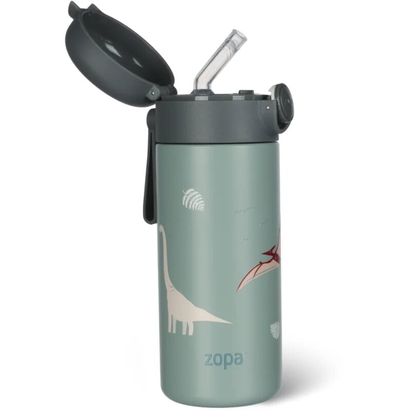 Zopa Thermo Bottle with Silicone Holder and Drinking Spout термос със сламка Dino 1 бр.