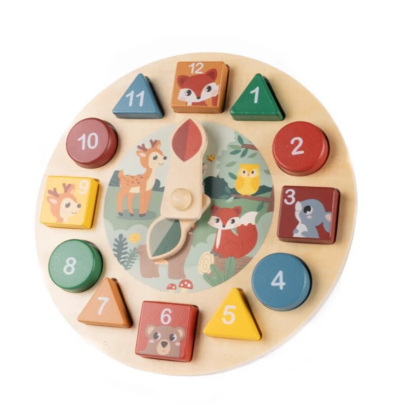 Zopa Wooden Clock играчка за подреждане от дърво 1 бр.