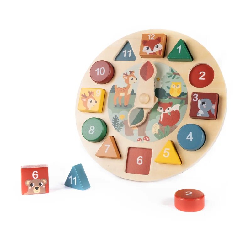 Zopa Wooden Clock играчка за подреждане от дърво 1 бр.