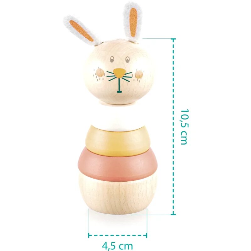 Zopa Wooden Rings Toy animal животно за подреждане от дърво Bear 1 бр.